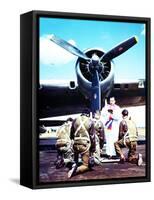 A Priest Blessing the Crew of a Boeing B-17 ‘Flying Fortress’ Prior to Departure, Britain, 1944-null-Framed Stretched Canvas