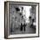 A Priest Chats to an Elderly Man in a Street, Naples, Italy 1957-null-Framed Photographic Print