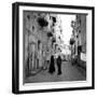 A Priest Chats to an Elderly Man in a Street, Naples, Italy 1957-null-Framed Photographic Print