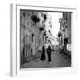 A Priest Chats to an Elderly Man in a Street, Naples, Italy 1957-null-Framed Photographic Print