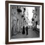 A Priest Chats to an Elderly Man in a Street, Naples, Italy 1957-null-Framed Photographic Print