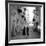 A Priest Chats to an Elderly Man in a Street, Naples, Italy 1957-null-Framed Photographic Print