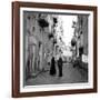 A Priest Chats to an Elderly Man in a Street, Naples, Italy 1957-null-Framed Photographic Print