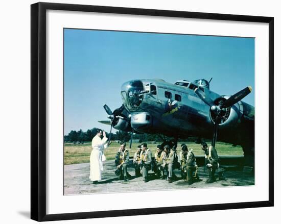 A Priest in White Reading from the Bible, Southern England, 1944-null-Framed Photographic Print