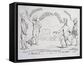 A Prince and a Poltron, Published by J. Aitken in 1789-null-Framed Stretched Canvas
