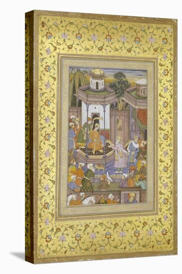 A Prince Giving Audience Mughal Late 16th Century-null-Stretched Canvas