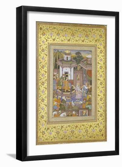 A Prince Giving Audience Mughal Late 16th Century-null-Framed Giclee Print