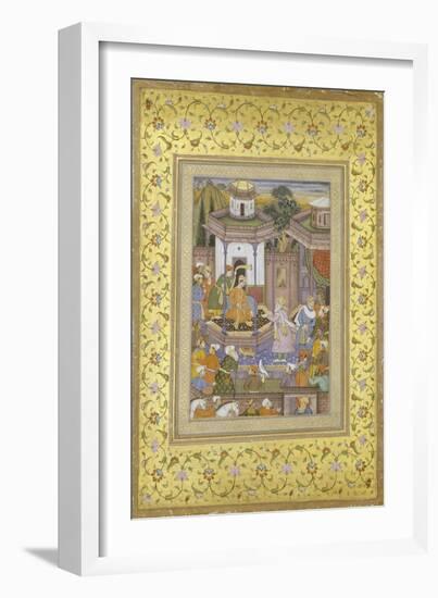 A Prince Giving Audience Mughal Late 16th Century-null-Framed Giclee Print