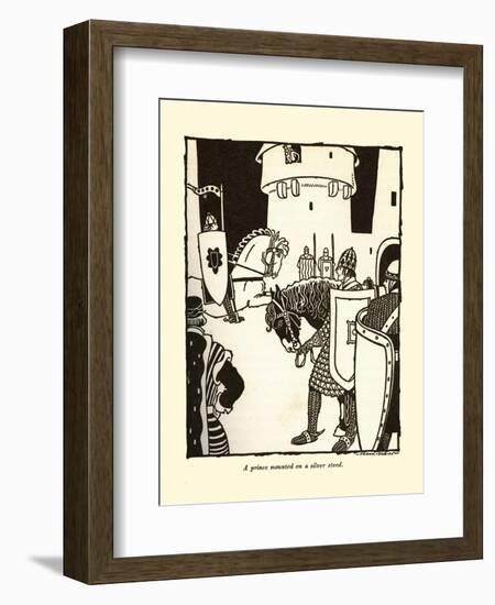 A Prince Mounted On A Silver Steed-Frank Dobias-Framed Art Print