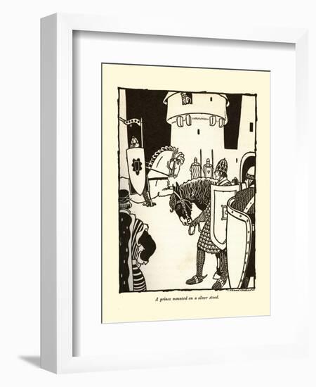 A Prince Mounted On A Silver Steed-Frank Dobias-Framed Art Print