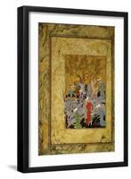 A Princely Hawking Party in the Mountains, C1575-Mirza Ali-Framed Giclee Print
