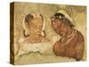 A Princess and Her Servant, Copy of a Fresco from the Ajanta Caves, India-null-Stretched Canvas