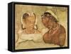 A Princess and Her Servant, Copy of a Fresco from the Ajanta Caves, India-null-Framed Stretched Canvas
