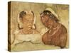A Princess and Her Servant, Copy of a Fresco from the Ajanta Caves, India-null-Stretched Canvas