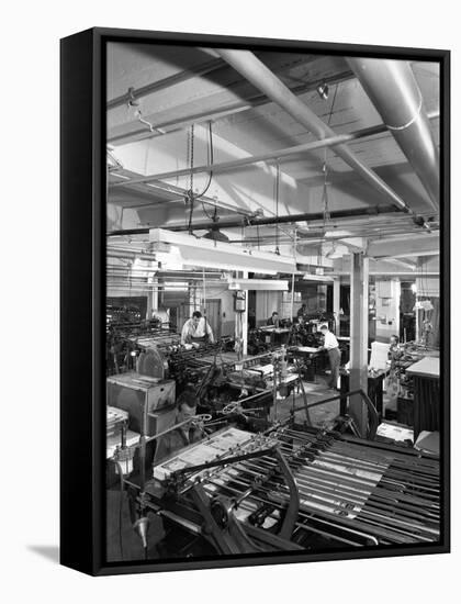 A Print Room in Operation, Mexborough, South Yorkshire, 1959-Michael Walters-Framed Stretched Canvas