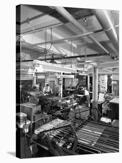 A Print Room in Operation, Mexborough, South Yorkshire, 1959-Michael Walters-Stretched Canvas