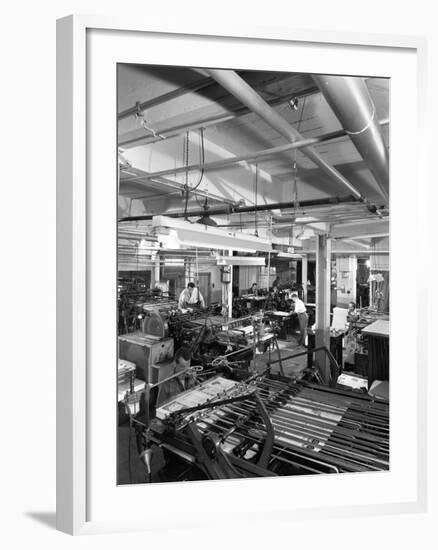 A Print Room in Operation, Mexborough, South Yorkshire, 1959-Michael Walters-Framed Photographic Print