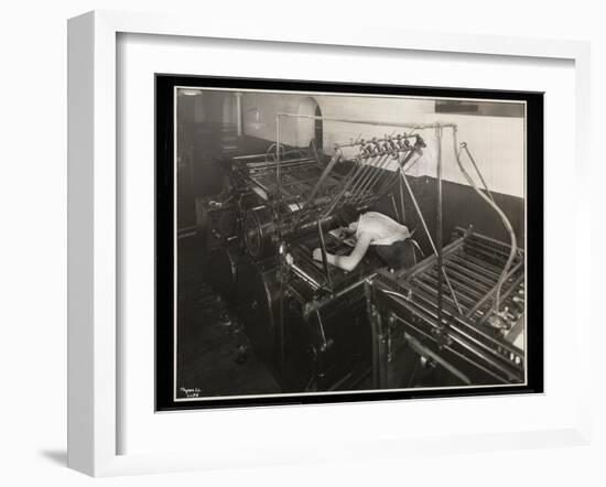 A Printing Press at Unz and Co., 24 Beaver Street, New York, 1932-Byron Company-Framed Giclee Print