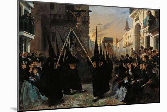 A Procession Along Calle Génova-Alfred Dehodencq-Mounted Giclee Print