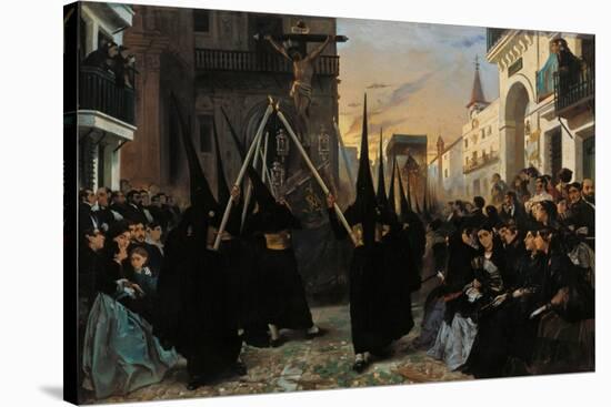 A Procession Along Calle Génova-Alfred Dehodencq-Stretched Canvas