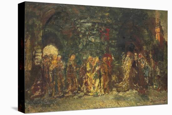 A Procession, C.1880-Adolphe Joseph Thomas Monticelli-Stretched Canvas