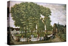 A Procession in Bruges at the End of the 19th Century,' 19th Century-null-Stretched Canvas