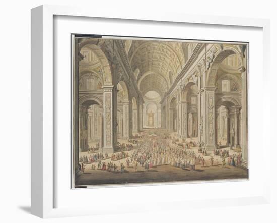 A Procession in St. Peter's, Rome-Giuseppe Vasi-Framed Giclee Print