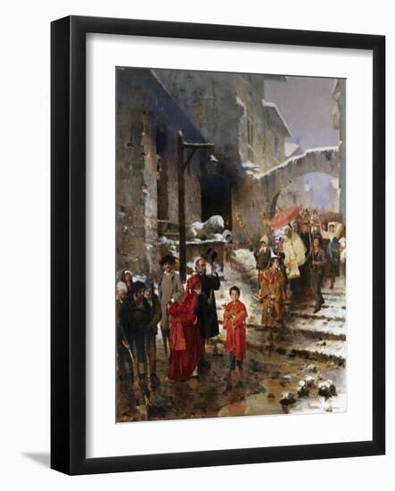 A Procession in Winter-Giacomo Di Chirico-Framed Giclee Print