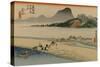 A Procession of a Daimyo Cross a River-Utagawa Hiroshige-Stretched Canvas