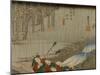 A Procession of a Warlord (Daimyo) Crosses a Bridge During a Rainstorm-Utagawa Hiroshige-Mounted Art Print