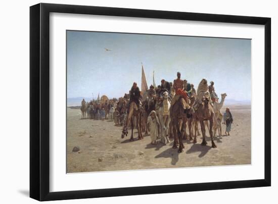 A Procession of Pilgrims on their Way to Mecca, 1861-Léon Adolphe Auguste Belly-Framed Giclee Print