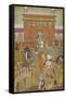 A Procession Scene with Musicians, from a copy of the Padshanama, Mughal period, mid 17th century-Mughal School-Framed Stretched Canvas
