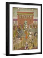 A Procession Scene with Musicians, from a copy of the Padshanama, Mughal period, mid 17th century-Mughal School-Framed Giclee Print