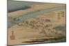 A Procession Travelers Make their Way over Sand Banks and the Oi River-Utagawa Hiroshige-Mounted Art Print