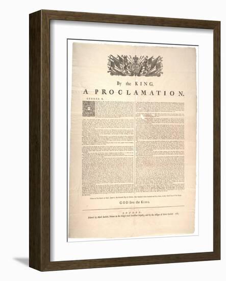 A Proclamation, 1763-null-Framed Giclee Print