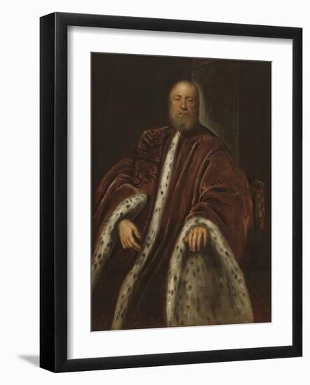 A Procurator of Saint Mark's, 1575-85-Jacopo Robusti Tintoretto-Framed Giclee Print