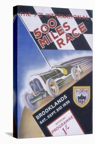 A Programme for Brooklands 500 Miles Race, 1935-null-Stretched Canvas