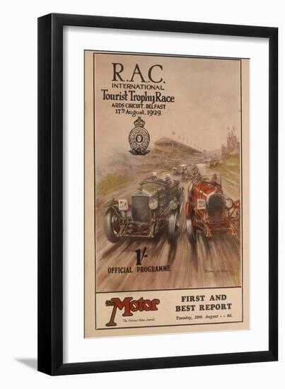 A Programme for the Rac International Tourist Trophy Race, Belfast, Northern Ireland, 1929-null-Framed Premium Giclee Print