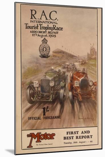 A Programme for the Rac International Tourist Trophy Race, Belfast, Northern Ireland, 1929-null-Mounted Giclee Print