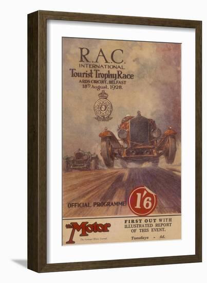 A Programme for the Rac International Tourist Trophy Race, Belfast, Northern Ireland, 1929-null-Framed Giclee Print