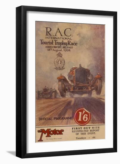 A Programme for the Rac International Tourist Trophy Race, Belfast, Northern Ireland, 1929-null-Framed Giclee Print