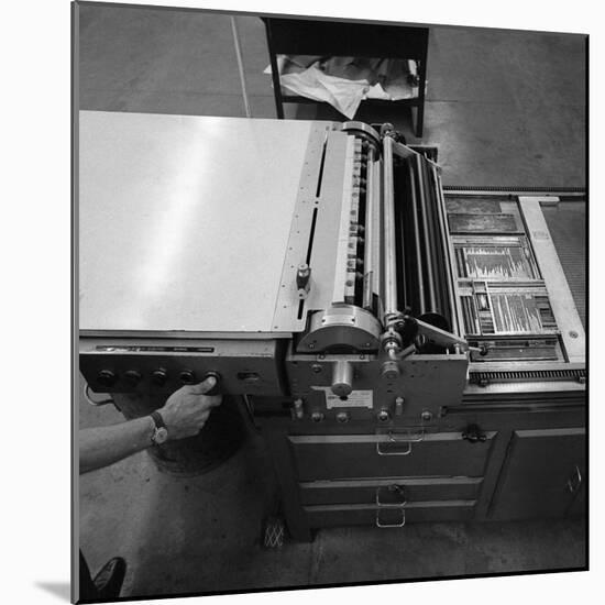 A Proofing Press with Plates at the White Rose Press, Mexborough, South Yorkshire, 1968-Michael Walters-Mounted Photographic Print