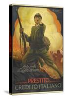 A Propaganda Poster Depicting an Italian (?) Soldier, Pointing-null-Stretched Canvas