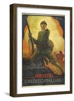 A Propaganda Poster Depicting an Italian (?) Soldier, Pointing-null-Framed Giclee Print