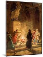 A prophet of God denounces the idolatry of Jeroboam - Bible-William Brassey Hole-Mounted Giclee Print