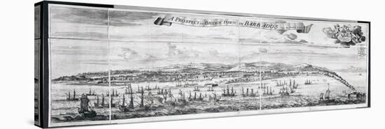 A Prospect of Bridge Town in Barbados, Drawn by Samuel Copen and Engraved by Johannes Kip, 1695-null-Stretched Canvas