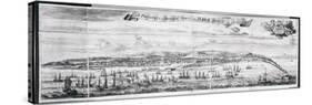 A Prospect of Bridge Town in Barbados, Drawn by Samuel Copen and Engraved by Johannes Kip, 1695-null-Stretched Canvas