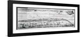 A Prospect of Bridge Town in Barbados, Drawn by Samuel Copen and Engraved by Johannes Kip, 1695-null-Framed Giclee Print