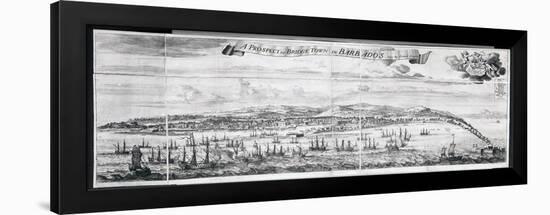 A Prospect of Bridge Town in Barbados, Drawn by Samuel Copen and Engraved by Johannes Kip, 1695-null-Framed Giclee Print