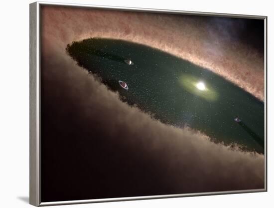 A Protoplanetary, or Planet-Forming, Disk Surrounding a Young Star-Stocktrek Images-Framed Photographic Print